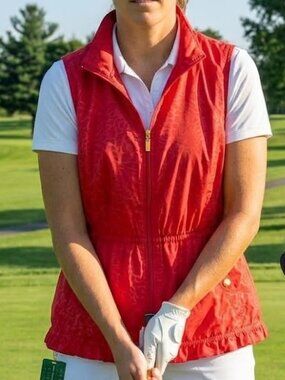 EP PRO (EP NY) women’s golf vest red with‎ a great shadow pattern medium preppy
